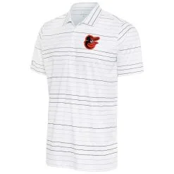 Men's Baltimore Orioles Antigua White/Black Ryder Polo