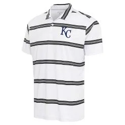 Men's Kansas City Royals Antigua White/Black Groove Polo