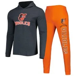 Men's Baltimore Orioles Concepts Sport Orange/Charcoal Meter Hoodie & Joggers Set