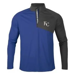 Men's Kansas City Royals Levelwear Royal/Charcoal Pinnacle Quarter-Zip Pullover Top