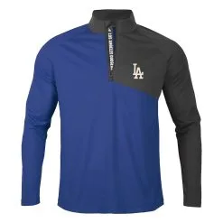 Men's Los Angeles Dodgers Levelwear Royal/Charcoal Pinnacle Quarter-Zip Pullover Top