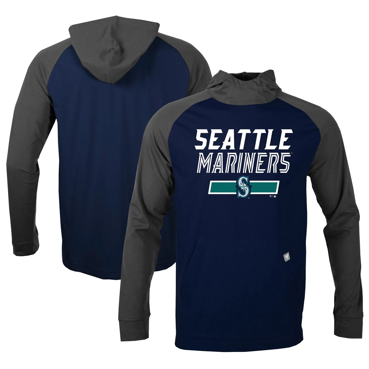 Men's Seattle Mariners Levelwear Navy/Charcoal Uproar Undisputed Pullover Hoodie