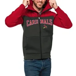 Men's St. Louis Cardinals Antigua Red/Charcoal Wordmark Protect Full-Zip Hoodie