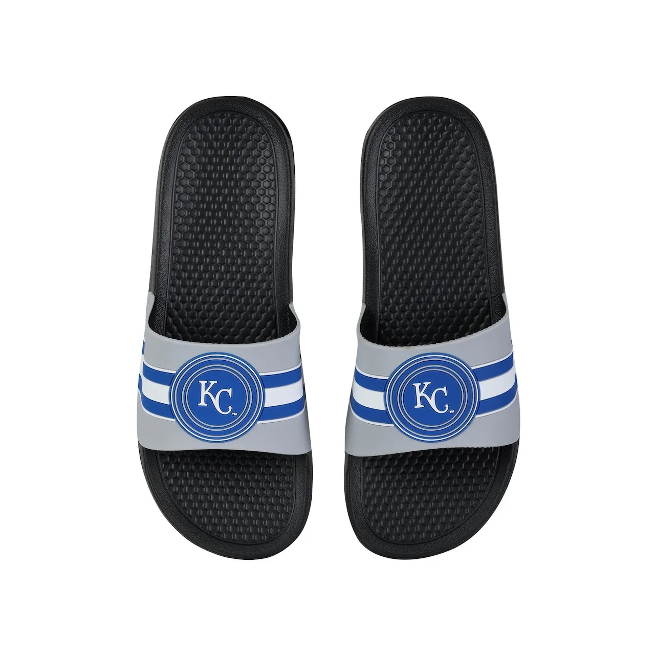 Kansas City Royals FOCO Stripe Raised Slide Sandals
