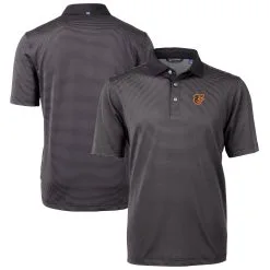 Men's Baltimore Orioles Cutter & Buck Black/Gray Virtue Eco Pique Micro Stripe Recycled Polo