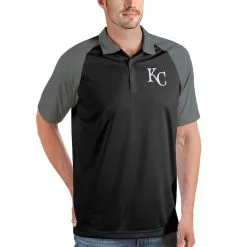 Men's Kansas City Royals Antigua Black/Gray Nova Polo