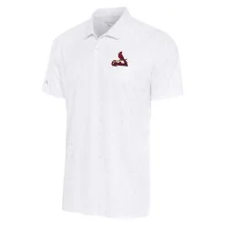 Men's St. Louis Cardinals Antigua White/Gray 19th Hole Polo