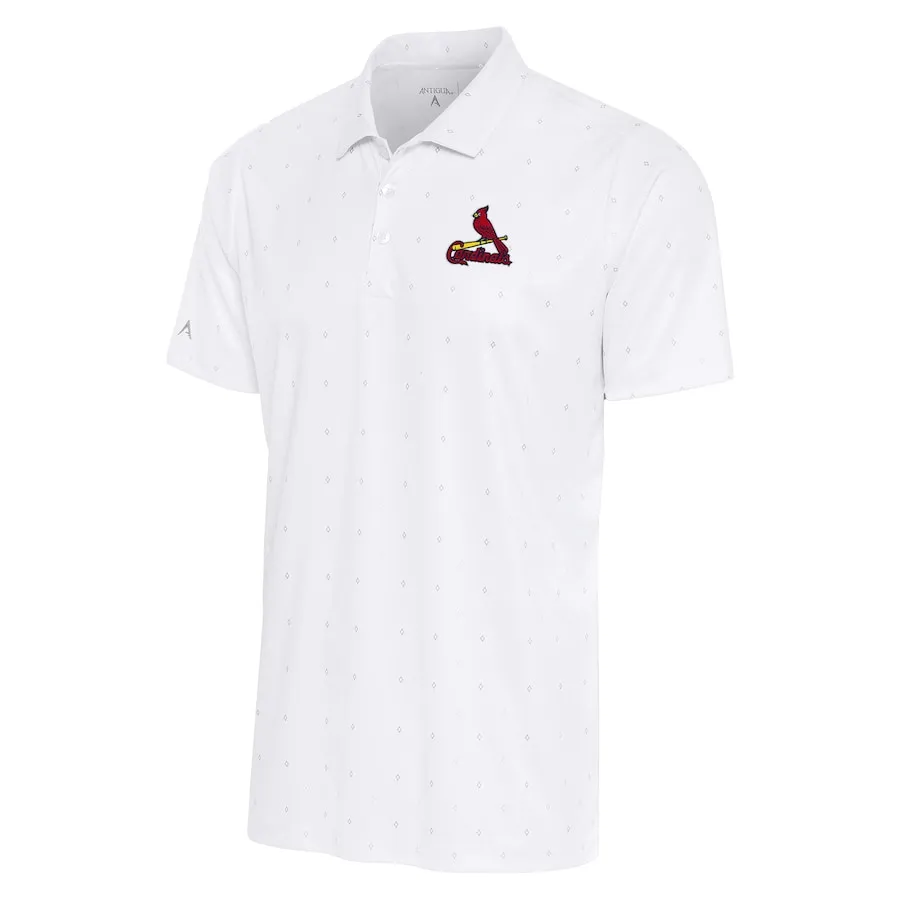 Men's St. Louis Cardinals Antigua White/Gray 19th Hole Polo