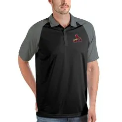 Men's St. Louis Cardinals Antigua Black/Gray Nova Polo