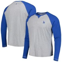 Men's Los Angeles Dodgers Johnnie-O Royal/Heather Gray Alsen Raglan Long Sleeve T-Shirt