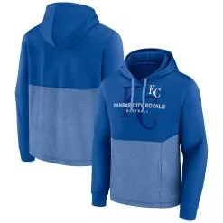 Men's Kansas City Royals Fanatics Branded Royal/Heather Royal Call The Shots Pullover Hoodie