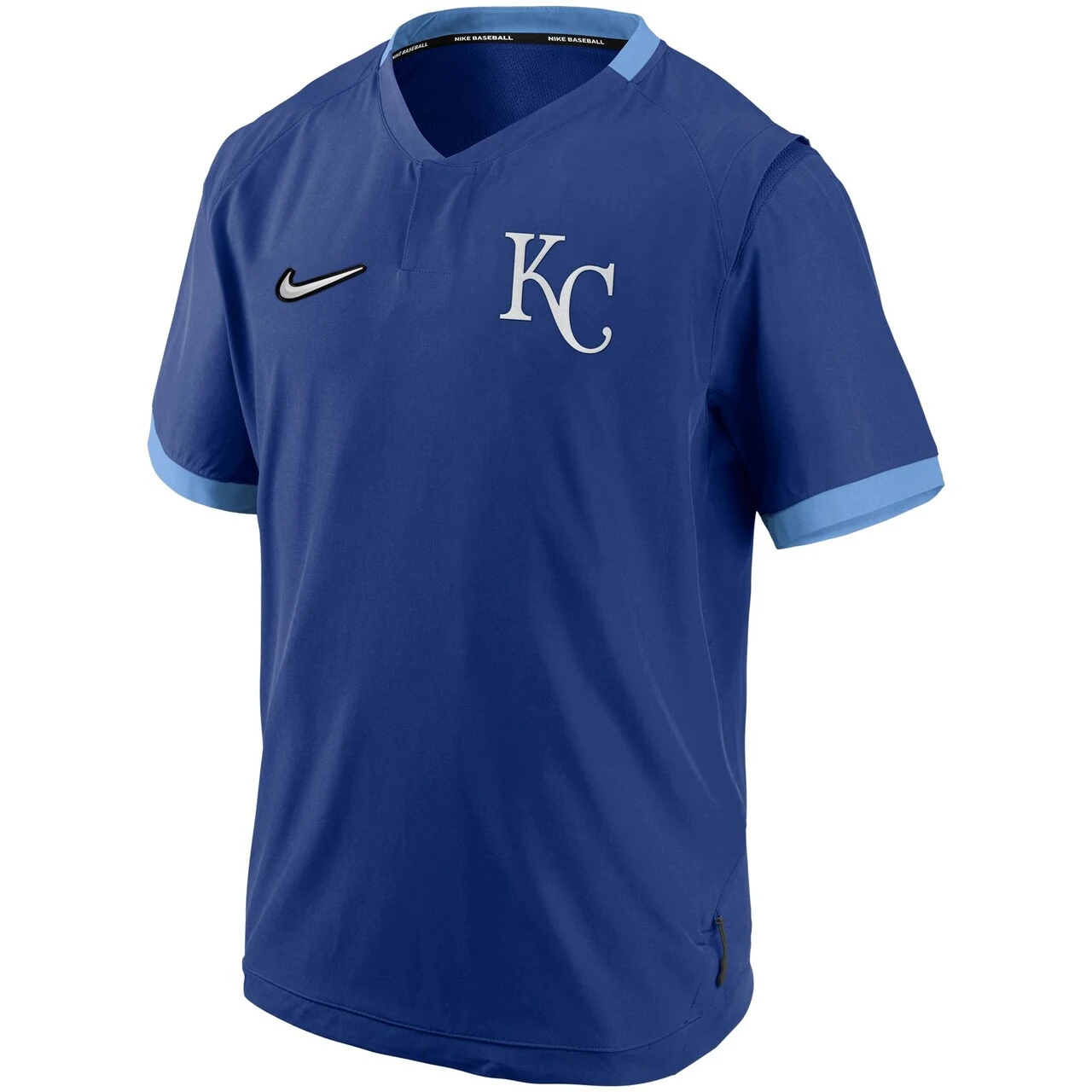 Men's Kansas City Royals Nike Royal/Light Blue Authentic Collection Short Sleeve Hot Pullover Jacket - Image 2