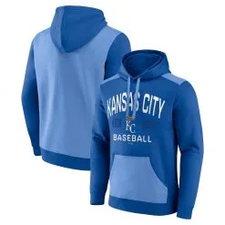 Men's Kansas City Royals Fanatics Branded Royal/Light Blue Chip In Pullover Hoodie