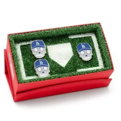 Los Angeles Dodgers Sugar Skull Cufflinks & Lapel Pin Gift Set