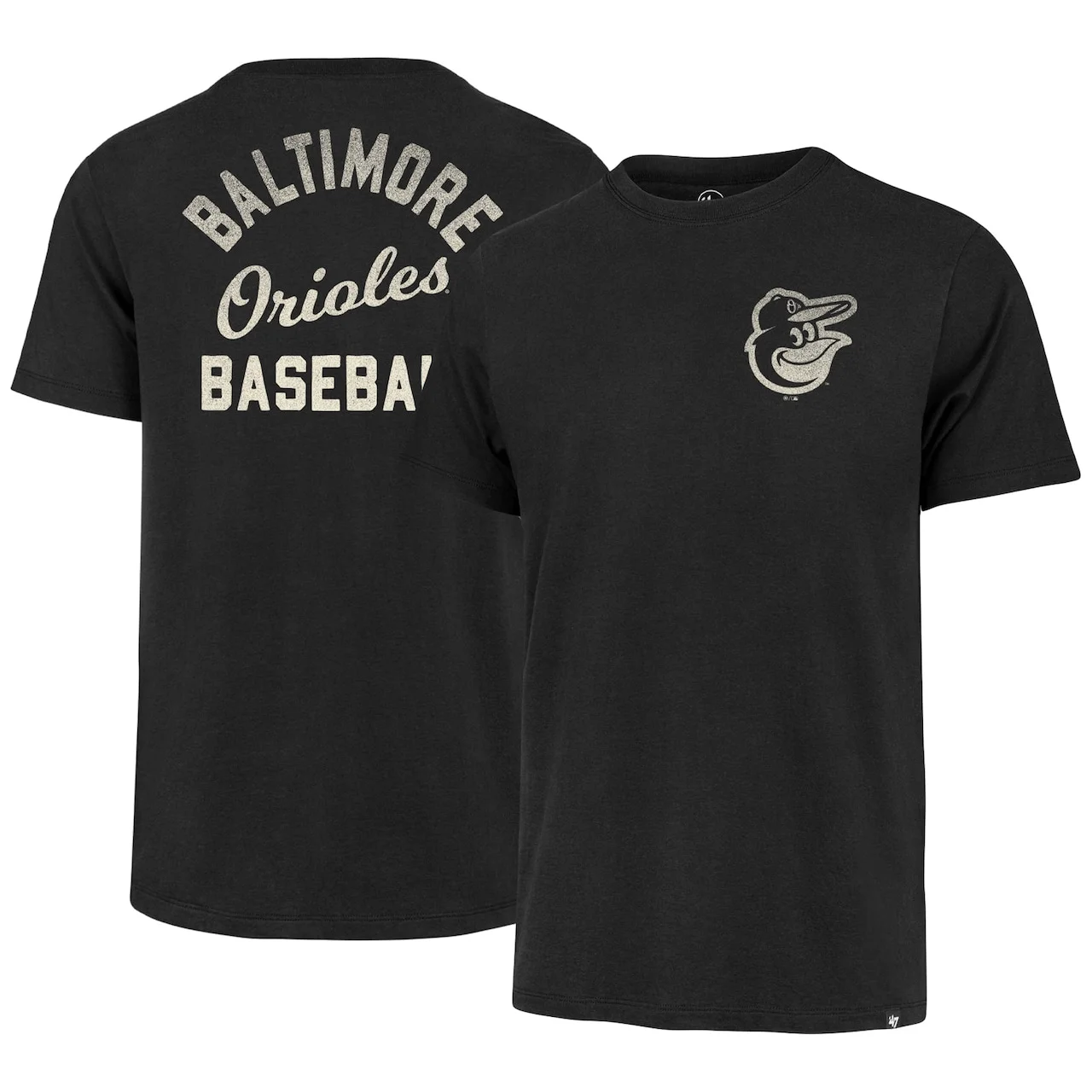 Men's Baltimore Orioles '47 Black Turn Back Franklin T-Shirt