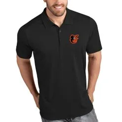 Men's Baltimore Orioles Antigua Black Tribute Polo