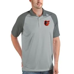 Men's Baltimore Orioles Antigua Gray Nova Polo