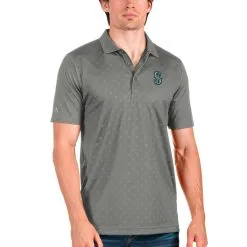 Men's Seattle Mariners Antigua Gray Spark Polo