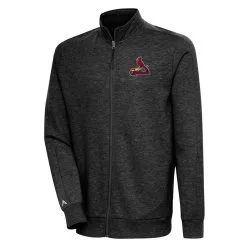 Men's St. Louis Cardinals Antigua Heather Black Action Full-Zip Jacket