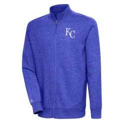Men's Kansas City Royals Antigua Heather Royal Action Full-Zip Jacket