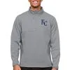 Men's Kansas City Royals Antigua Heathered Gray Course Quarter-Zip Pullover Top