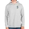 Men's Seattle Mariners Antigua Heathered Gray Absolute Pullover Hoodie