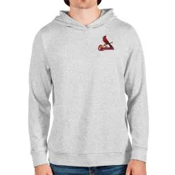 Men's St. Louis Cardinals Antigua Heathered Gray Absolute Pullover Hoodie