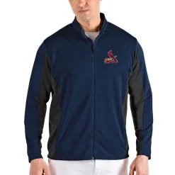 Men's St. Louis Cardinals Antigua Navy Passage Full-Zip Jacket