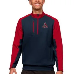 Men's St. Louis Cardinals Antigua Navy Team Quarter-Zip Pullover Top