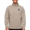 Men's Seattle Mariners Antigua Oatmeal Course Quarter-Zip Pullover Top