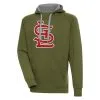 Men's St. Louis Cardinals Antigua Olive Victory Pullover Hoodie