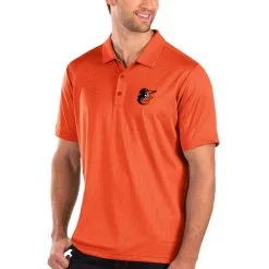 Men's Baltimore Orioles Antigua Orange Balance Polo