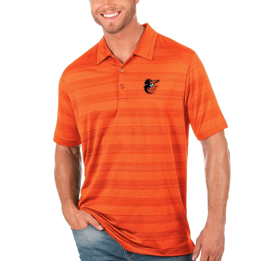 Men's Baltimore Orioles Antigua Orange Compass Polo