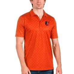 Men's Baltimore Orioles Antigua Orange Spark Polo