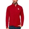 Men's Los Angeles Dodgers Antigua Red Tribute Quarter-Zip Pullover Top
