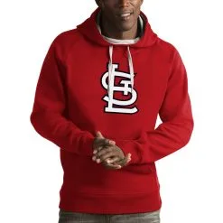 Men's St. Louis Cardinals Antigua Red Victory Pullover Hoodie