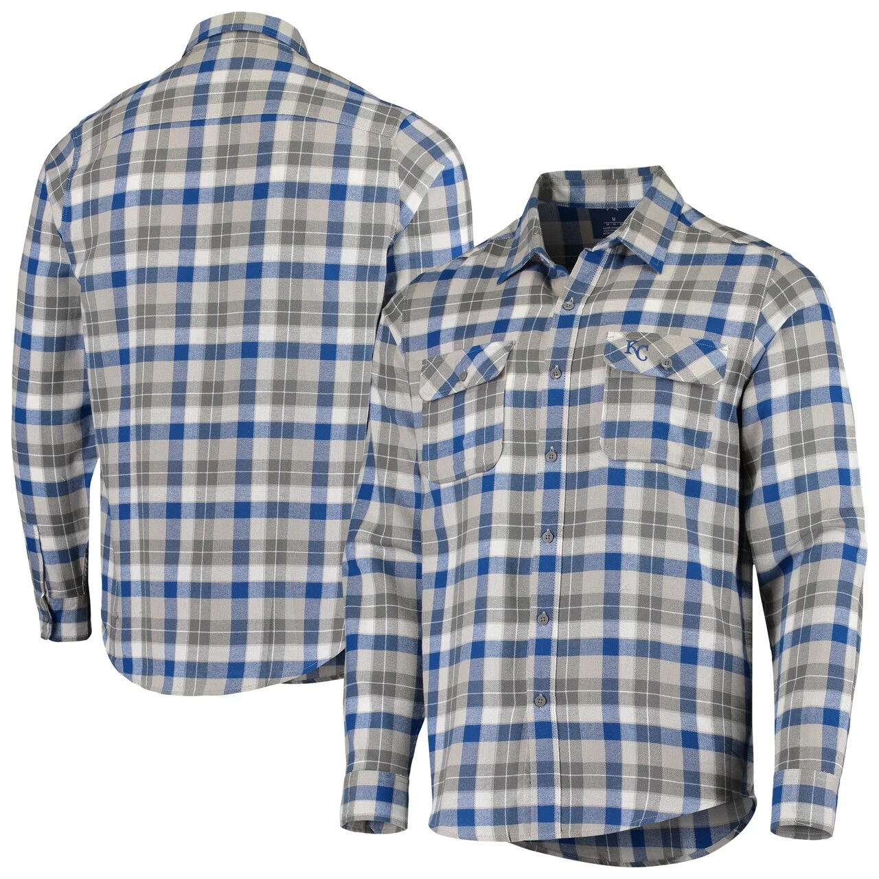 Men's Kansas City Royals Antigua Royal Instinct Flannel Button-Up Shirt