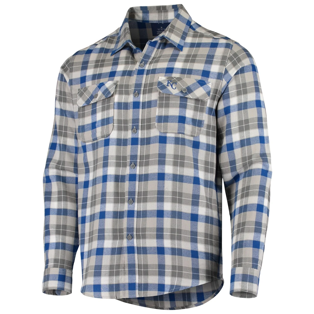 Men's Kansas City Royals Antigua Royal Instinct Flannel Button-Up Shirt - Image 2