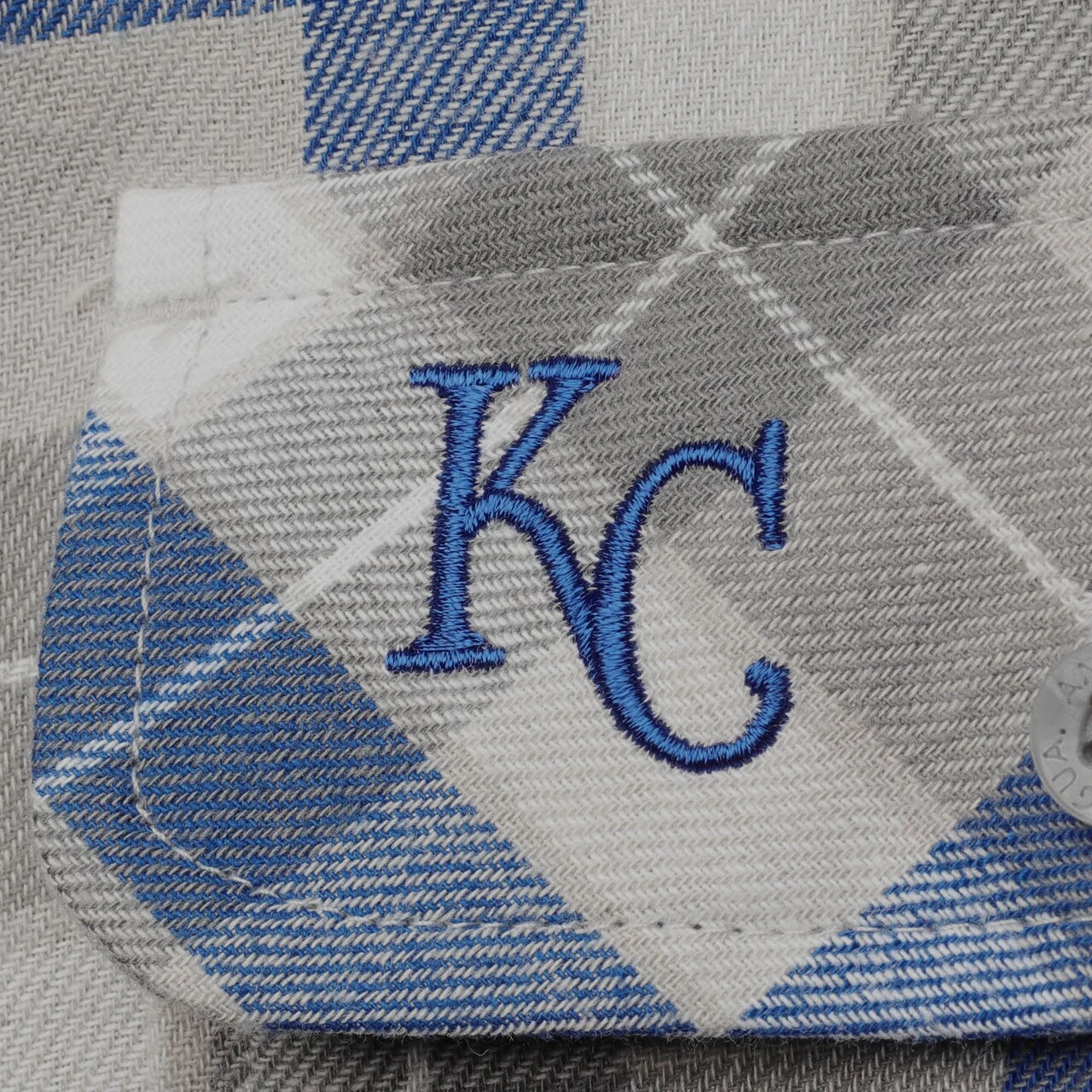 Men's Kansas City Royals Antigua Royal Instinct Flannel Button-Up Shirt - Image 4