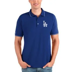 Men's Los Angeles Dodgers Antigua Royal Affluent Polo