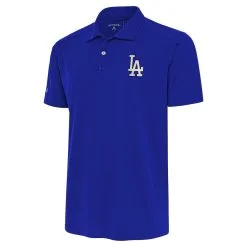 Men's Los Angeles Dodgers Antigua Royal Metallic Tribute Polo