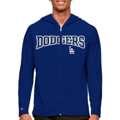 Men's Los Angeles Dodgers Antigua Royal Wordmark Legacy Full-Zip Hoodie