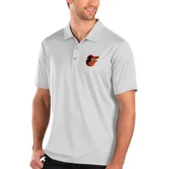 Men's Baltimore Orioles Antigua White Balance Polo