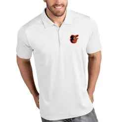 Men's Baltimore Orioles Antigua White Tribute Polo