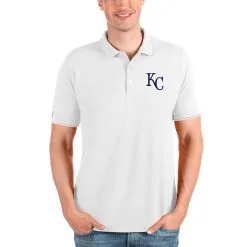 Men's Kansas City Royals Antigua White Affluent Polo
