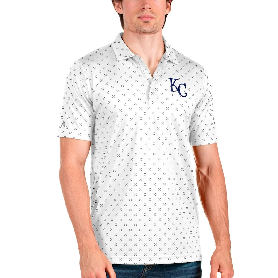 Men's Kansas City Royals Antigua White Spark Polo