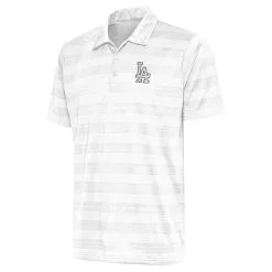 Men's Los Angeles Dodgers Antigua White Metallic Compass Polo