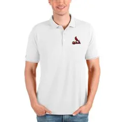 Men's St. Louis Cardinals Antigua White Affluent Polo