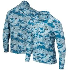 Full Turn Men's Seattle Mariners Blue Digital Camo Performance Quarter-Zip Pullover Jacket