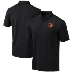 Men's Baltimore Orioles Columbia Black Omni-Wick Drive Polo